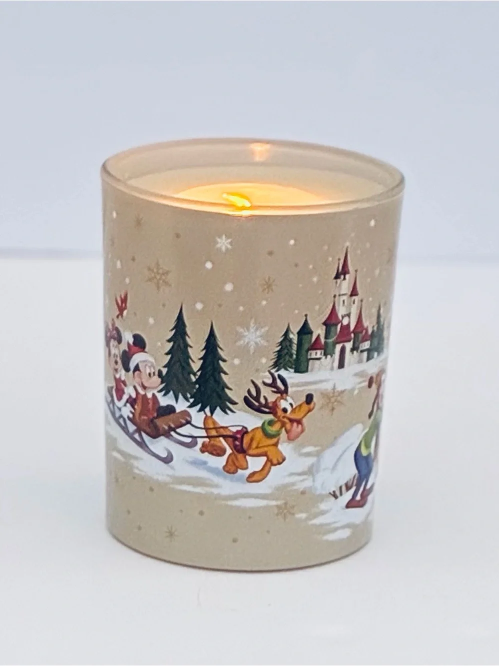 Disney Parks Christmas Mickey & Friends Holiday Light-Up Candle 5”